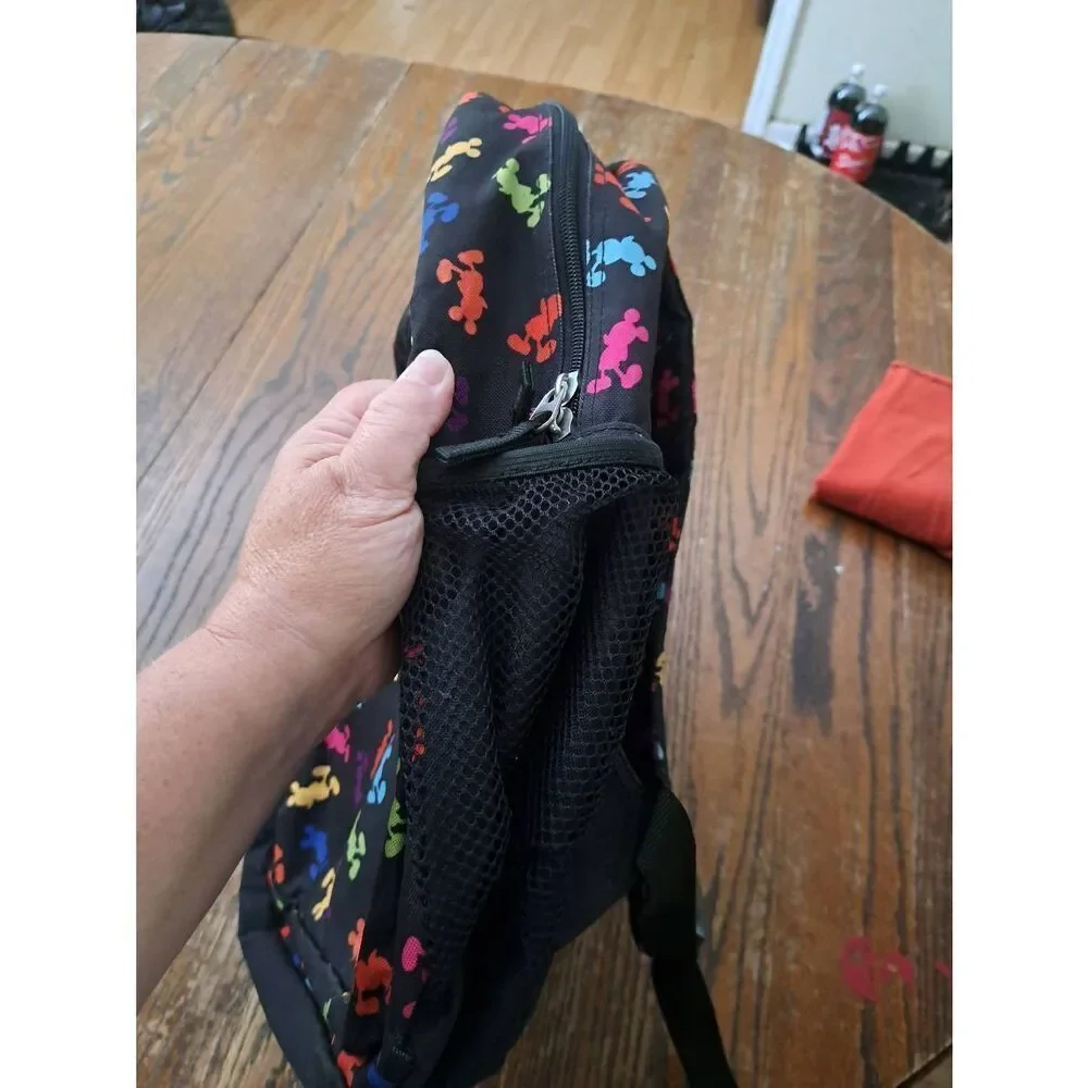 Disney Parks Mickey Mouse Backpack Black Multicolor Silhouette 18